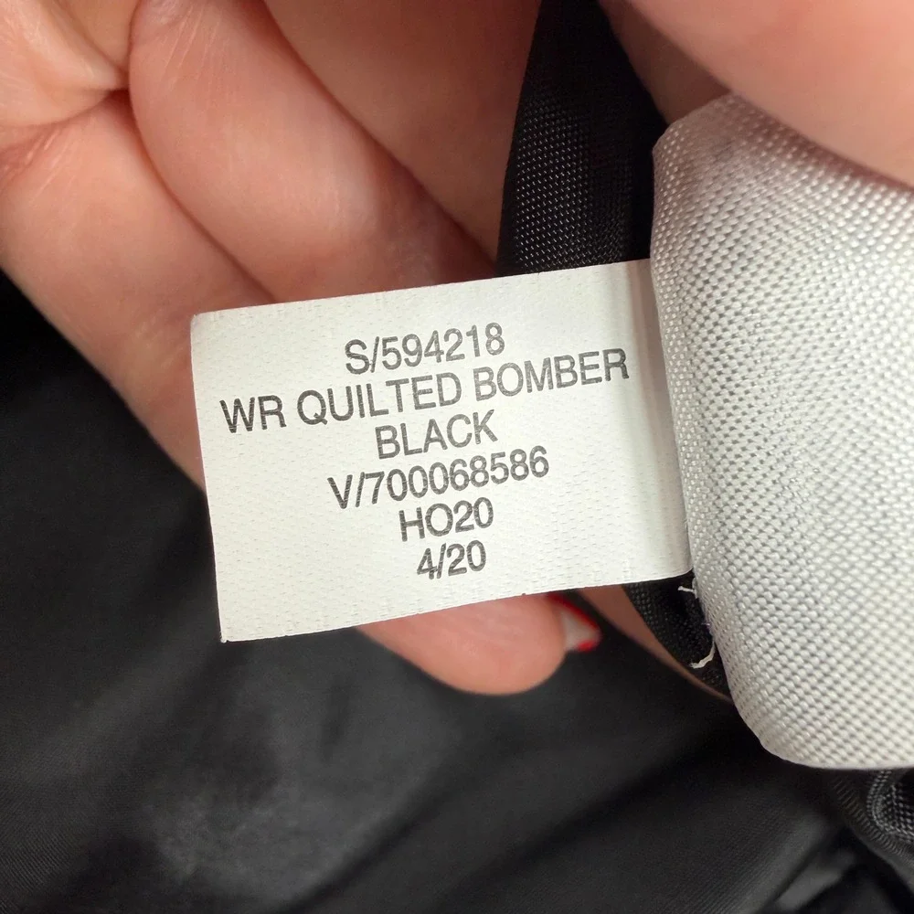 Banana Republic Medium Jacket WR Quilted Bomber Black S/594218 Diamond Stitch